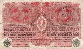 Croatian States 1 Corone, 1920 obverse